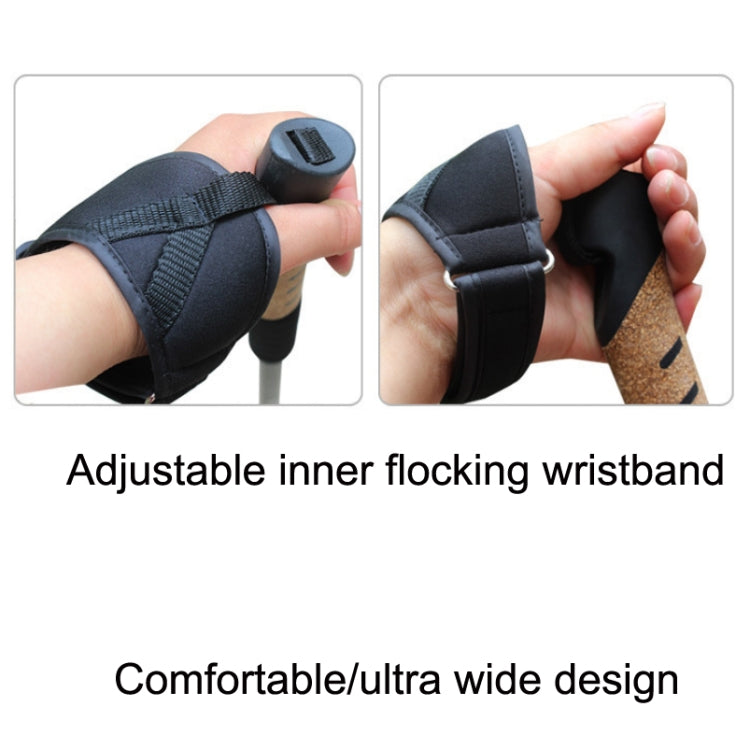 WUXIAN Outdoor Aluminum Alloy Multi-Function Knife Type Cork Straight Handle Three-Section Telescopic Trekking Pole Random Colour Delivery