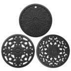 3 in 1 Hollow Flower Silicone Heat Insulation Pad Anti-Scalding Pot Bowl Pad Set