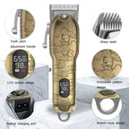 RESUXI Retro Piaget Hair Clipper LCD Digital Display High-Power Hair Clipper