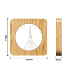 FS-A2821-02W Eiffel Tower Shape USB Solid Wood Table Lamp LED Night Light