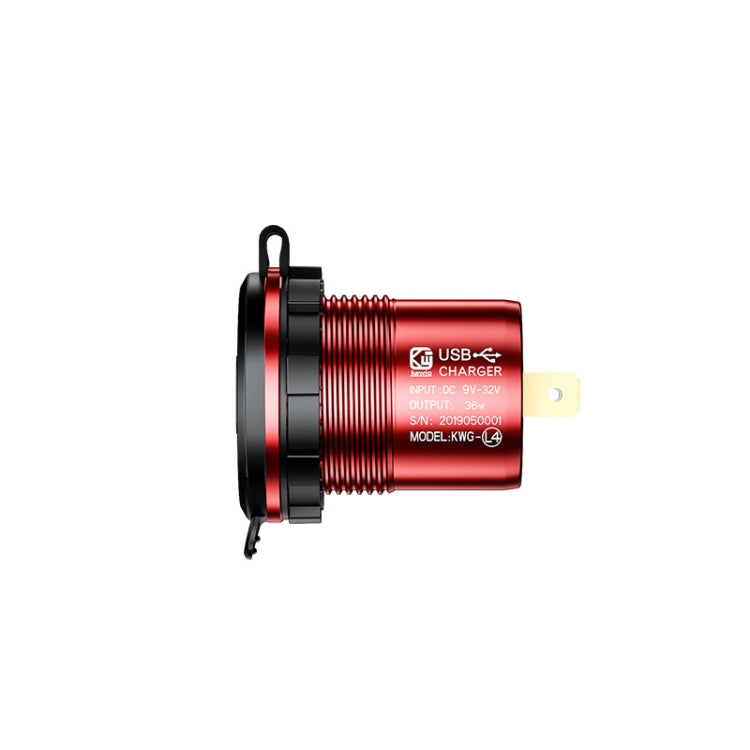 Aluminum Alloy Double QC3.0 Fast Charge With Button Switch Car USB Charger Waterproof Car Charger Specification: