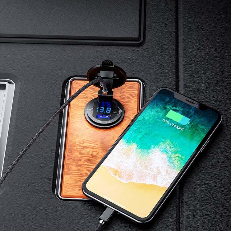 Aluminum Alloy Double QC3.0 Fast Charge With Button Switch Car USB Charger Waterproof Car Charger Specification: