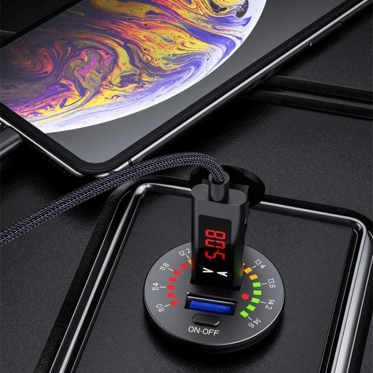 Car Motorcycle Ship Modified With Colorful Screen Display USB Dual QC3.0 Fast Charge Car Charger