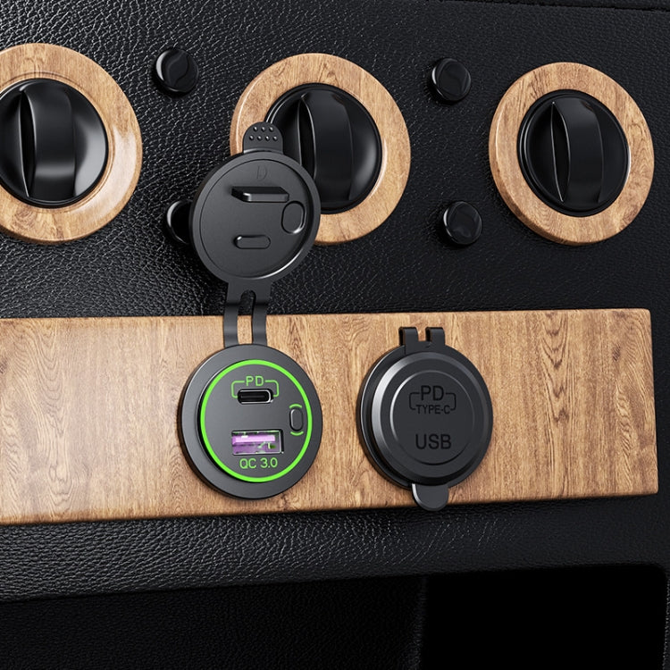 Car Motorcycle Ship Modified USB Charger Waterproof PD + QC3.0 Fast Charge