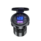 12V Modified Car USB Charger With Voltage Display PD QC3.0 Socket
