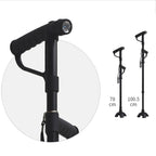 Multifunctional Folding Double-Handle Elderly Crutches Aluminum Alloy Elderly Power-Assisted Walking Sticks Four-Legged Walking Sticks With Lights