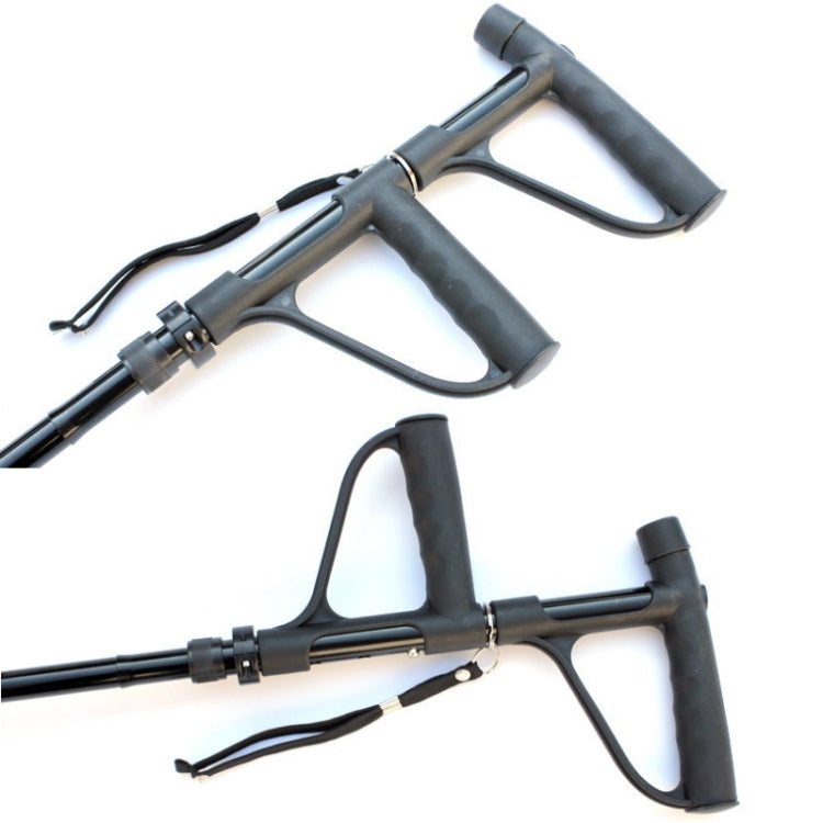 Multifunctional Folding Double-Handle Elderly Crutches Aluminum Alloy Elderly Power-Assisted Walking Sticks Four-Legged Walking Sticks With Lights