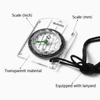 2 in 1 Compass With Map Measuring Ruler Outdoor Multifunctional Compass