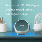 Mini Desktop Multi-Function Smart Wireless Charging Bluetooth Speaker with Alarm Clock & Phone Holder Function