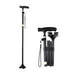 TBS-009 Four-Legged Folding Elderly Crutches Aluminum Alloy Light And Multifunctional Non-Slip Crutches With Light