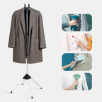 1.6m 3 in 1 Hanging Ironing Bracket Hanger Telescopic Metal Rod Mount