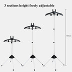 1.6m 3 in 1 Hanging Ironing Bracket Hanger Telescopic Metal Rod Mount