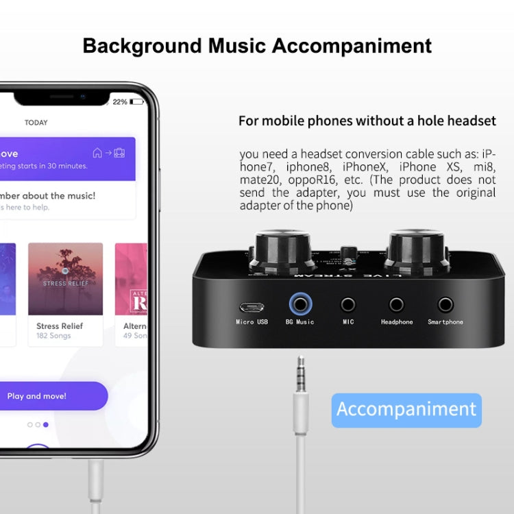 X7 Sound Card Voice Changer Mobile Phone And Computer Compatible With External Electronic Voice Call Microphone Live Sound Card
