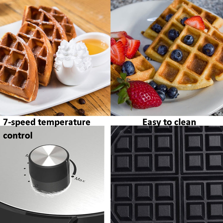 1000W Waffle Maker Breakfast Bread Maker Sandwich Maker Temperature Adjustable Electric Baking Pan