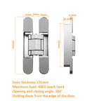 Three-Dimensional Adjustable Cross Hinge Folding Door Concealed Hinge