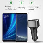 QIAKEY GT690C Dual USB + USB-C / Type-C Aluminum Alloy Three-Hole Car Charger