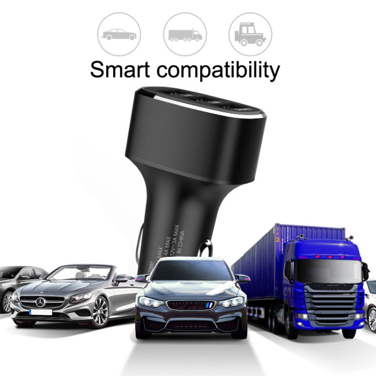 QIAKEY GT690C Dual USB + USB-C / Type-C Aluminum Alloy Three-Hole Car Charger