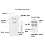 MC-05 130dB Remote Door Magnetic Alarm With Light Reminder