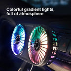 F211 Car Double Head With Led Electric Fan Car Air Outlet Instrument Panel USB Mini Fan