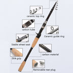 Telescopic Carbon Lure Rod Short Section Fishing Casting Rod
