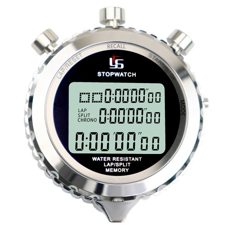 YS Metal Stopwatch 3 Rows Display Running Training Electronic Timers, Style: