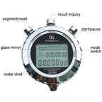 YS Metal Stopwatch 3 Rows Display Running Training Electronic Timers, Style: