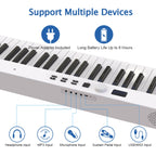 88-Key Portable Smart Folding Electric Piano, EU Plug