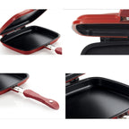 Household Pan Double Side Grill Fry Pan Cookware Double Face Pan