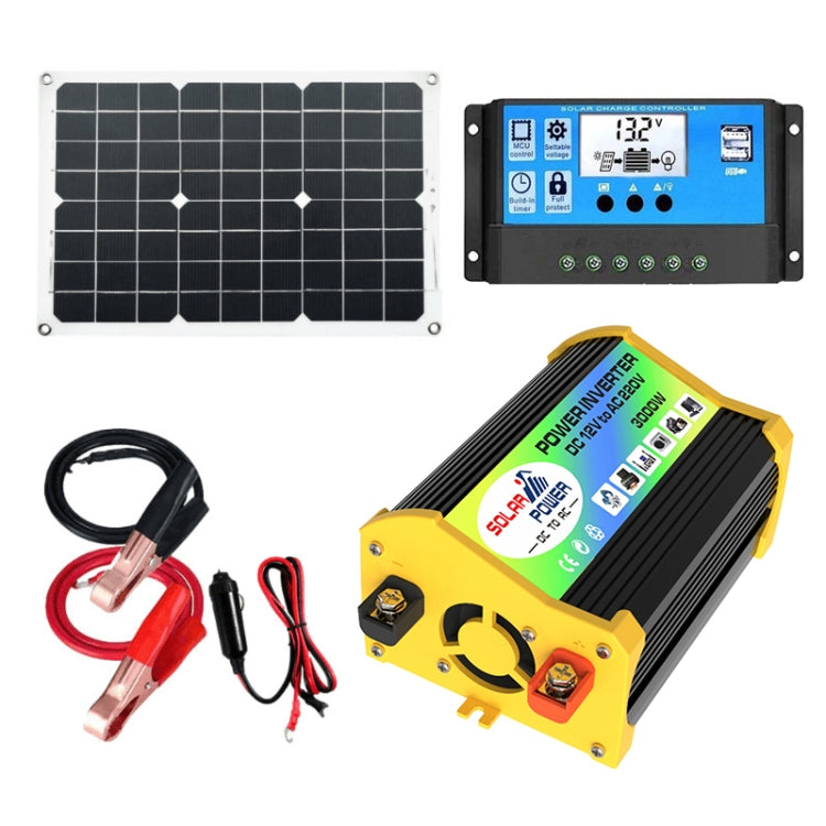 Home Solar Generator Inverter+30A Controller+18W 12V Solar Panel, Specification:
