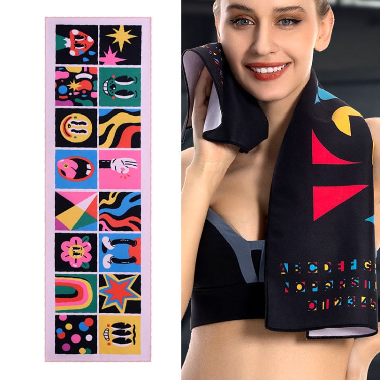 YDJ1223-1 Microfiber Double Sided Fleece Print Quick Dry Portable Sports Towel, Size:
