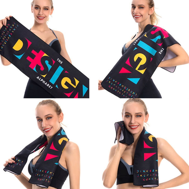 YDJ1223-1 Microfiber Double Sided Fleece Print Quick Dry Portable Sports Towel, Size:
