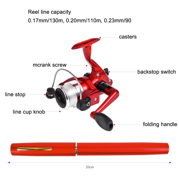 LEO Pen Type Fishing Rod & Spinning Wheel Fishing Reel Portable Pocket Fishing Gear