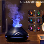 DQ705 Volcanic Flame Aroma Diffuser Essential Oil Lamp Air Humidifier with Color Night Light