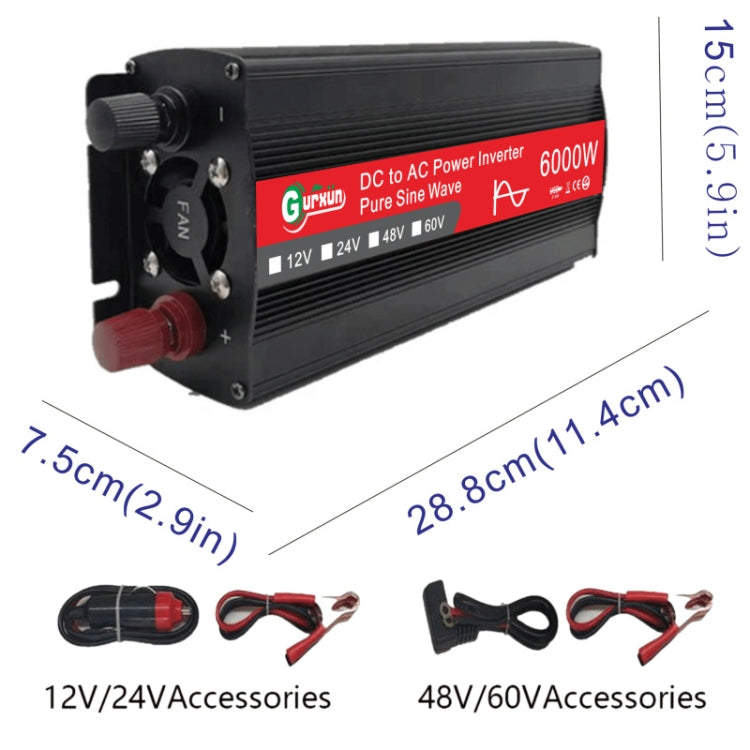Gurxun 6000W High Power Sine Wave Inverter With Single Digital Display