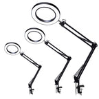 5X Magnifying Glass LED Folding Long Arm Clip Light Eye-protection USB Reading Lamp