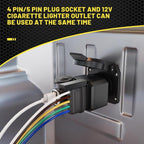 7 Pin to 12V Truck Cigarette Lighter Power Adapter with LED Circuit Tester