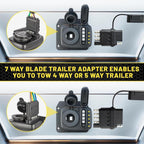 7 Pin to 12V Truck Cigarette Lighter Power Adapter with LED Circuit Tester