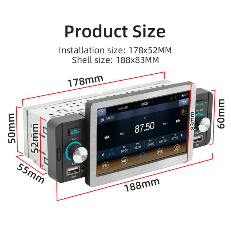 5 inch Bluetooth AUX Mobile Phone Interconnection USB Interface Car MP5
