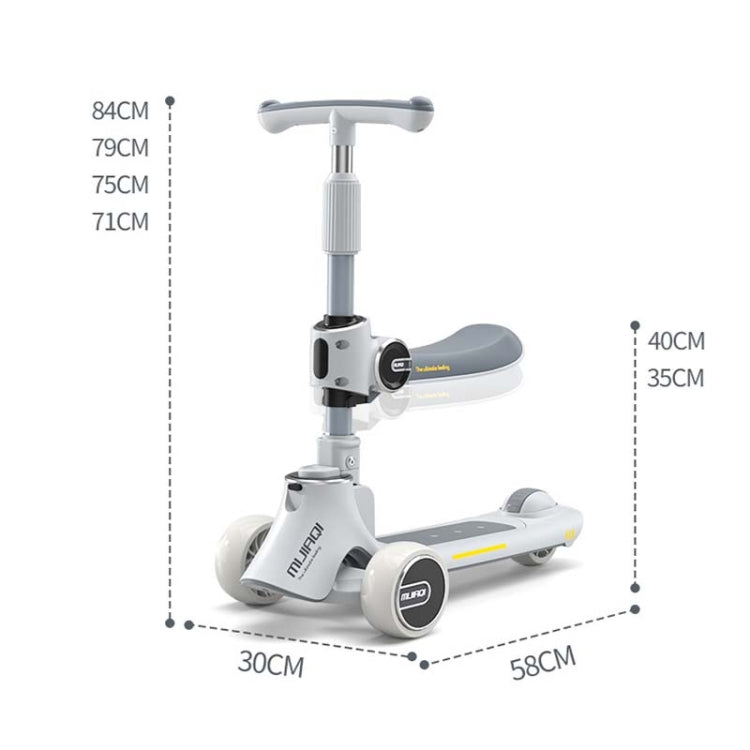 MIJIAQI 01 3 In 1 Multifunctional Foldable Children Scooter with Music and Lights, Spec: