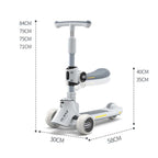 MIJIAQI 01 3 In 1 Multifunctional Foldable Children Scooter with Music and Lights, Spec: