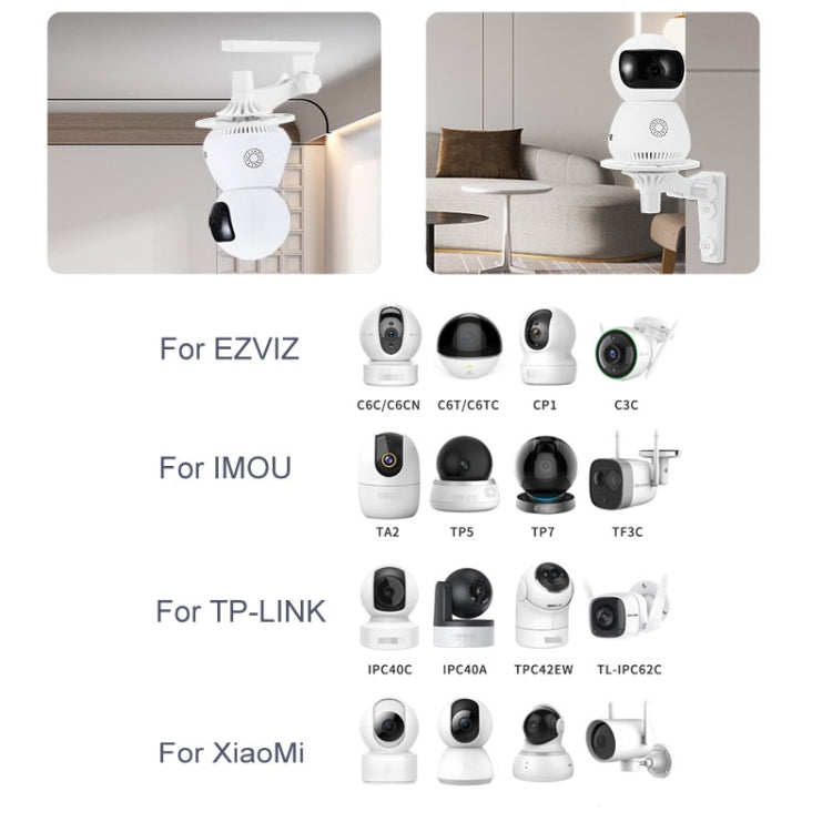 Punch-free Plastic Bracket for Surveillance Swing-head Cameras