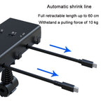 65W PD Dual Cable Retractable Fast Charging Car USB Charger