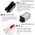 JIELAITE LK1253 15W Aluminum Alloy Intelligent Protection Waterproof Car Power Converter