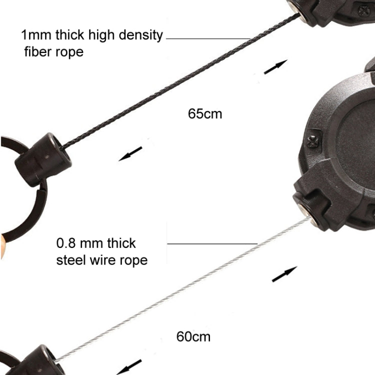 Backpack Carabiner Plastic Retractable Pull Badge Reel