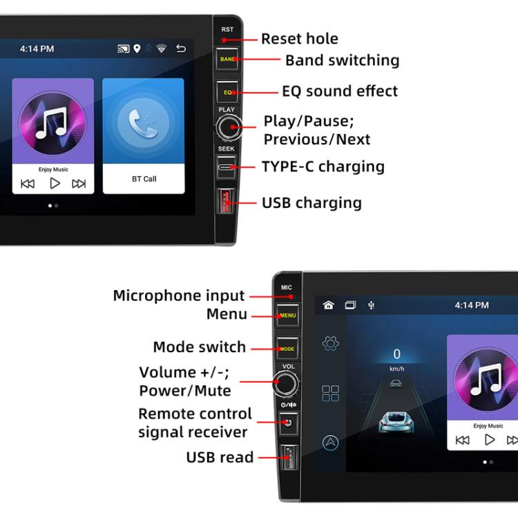 8 inch Bluetooth FM Radio Car MP5 Android Navigation Machine