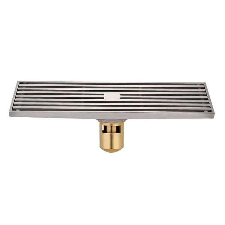 8x30cm Extended Full Copper Strip Floor Drain, Style: