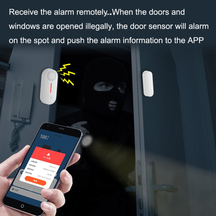 Tuya WiFi Sound And Light Door Magnetic Doors Windows Alarm Scene Linkage APP Reminder