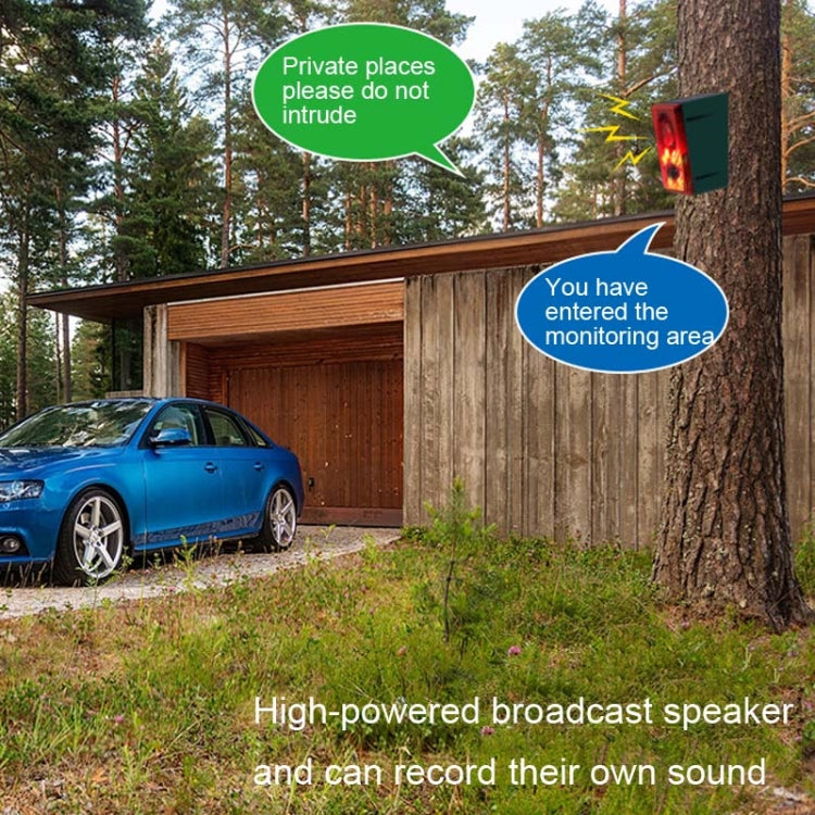 N911N Solar Alarm Infrared Sensor Sound And Light Blast Warning Light Animal Repeller