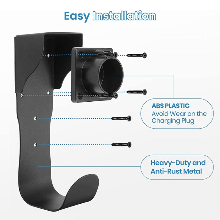 EV Charger Cable Holder Electric Car Charging Cable Organizer for J1772 Plug