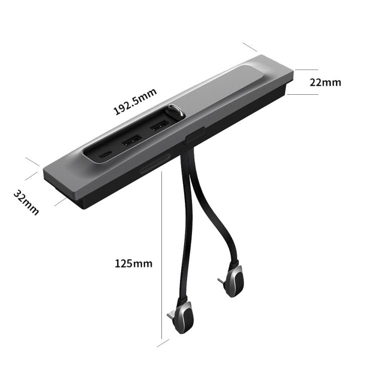 For Tesla Model 3/Y Car T09 Center Console 27W 3-in-1 USB Hub Docking Station